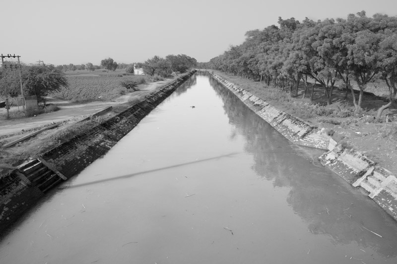 Sidhmukh irrigation canal in Haryana - one of the first Green Revolution states. Sidhmukh irrigation project bringing water from Ravi-Beas rivers enables wheat & paddy cultivation